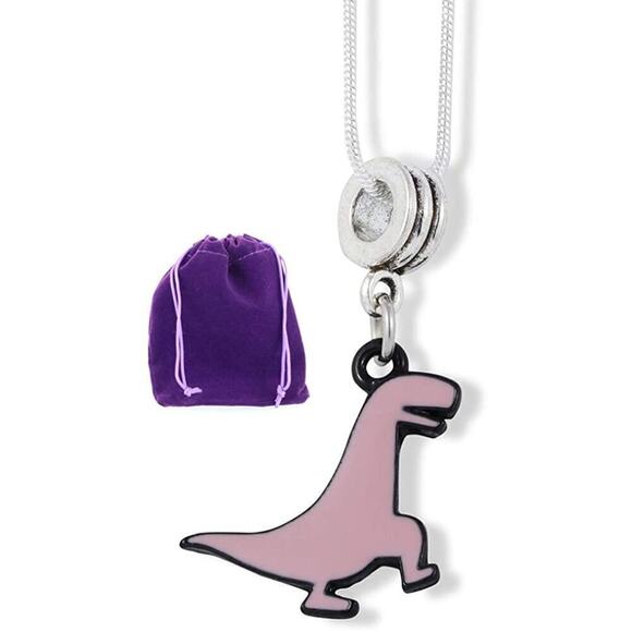 Tyrannosaurus Rex TRex Charm Snake Chain Necklace - Picture 1 of 4